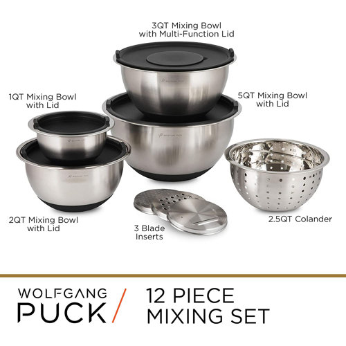 Wolfgang Puck Stainless Steel 12 Piece Nested Mixing Bowl Set & Reviews